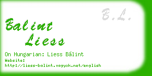 balint liess business card