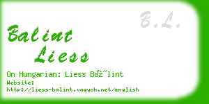 balint liess business card